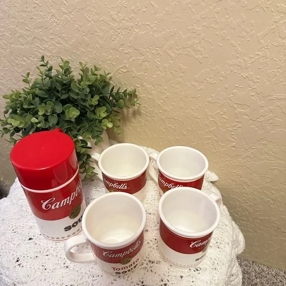 Lot Of Campbell Tupperware Soup Mugs & A Can Collection Mugs - Picture 5 of 9